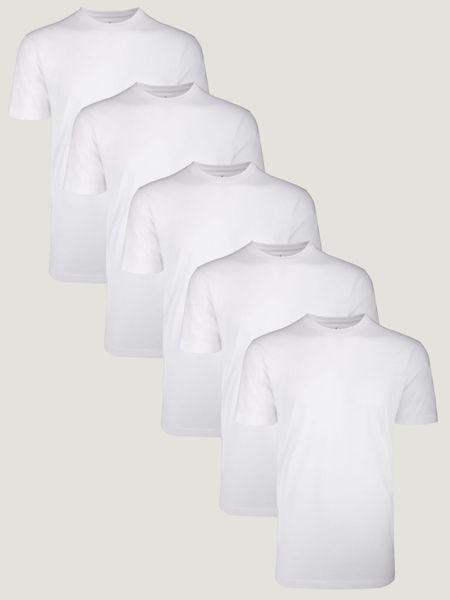 Tall Crew All White 5-Pack Tees | Fresh Clean Threads